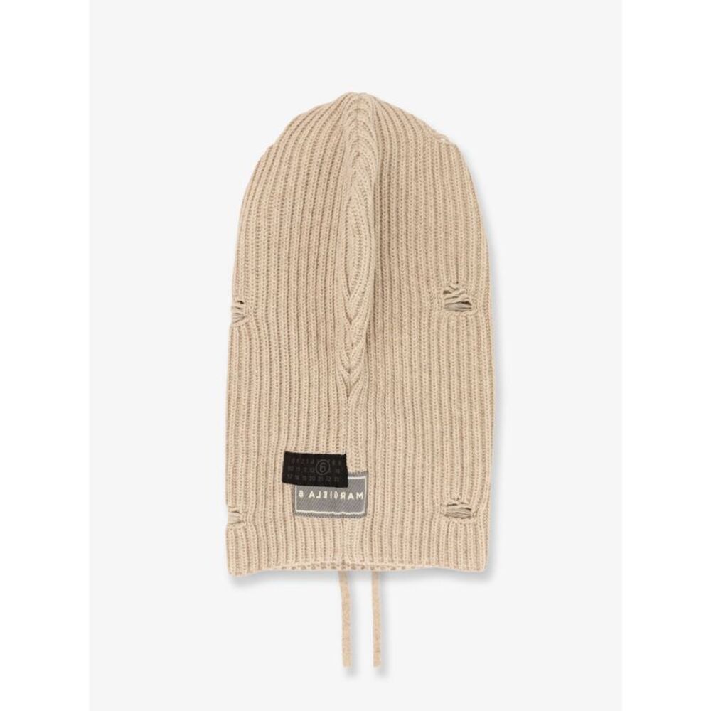 Mm6 Maison Margiela Women Wool Blend Balaclava With Distressed Effect - Picture 2 of 3